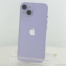 〔中古〕Apple(アップル) iPhone14 128GB パープル MPUY3J／A SIMフリー〔377-ud〕
