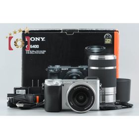 【中古】SONY ソニー α6400 ILCE-6400 ダブルズームレンズキット シルバー 元箱付き 多言語対応