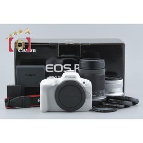 【中古】Canon キヤノン EOS R50 ダブルズームキット ホワイト シャッター回数僅少 元箱付き