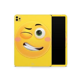 DesignSkinz - Compatible with iPad Pro 12.9" 4th Gen - Skin Decal Protective Scratch Resistant Vinyl Wrap - Smiley Wink V2 Friendly Emoticons_並行輸入
