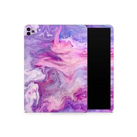 DesignSkinz - Compatible with iPad Pro 12.9" 4th Gen - Skin Decal Protective Scratch Resistant Vinyl Wrap - Blue ＆ Pink Acrylic Abstract Pai_並行輸入