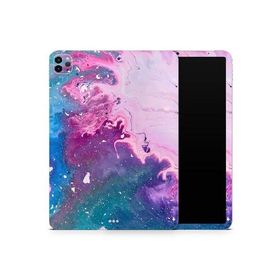 DesignSkinz - Compatible with iPad Pro 12.9" 4th Gen - Skin Decal Protective Scratch Resistant Vinyl Wrap - Blue ＆ Pink Acrylic Abstract Pai_並行輸入