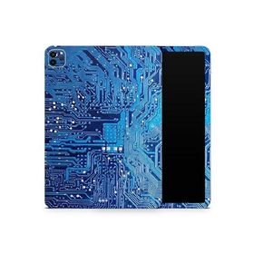 DesignSkinz - Compatible with iPad Pro 12.9" 4th Gen - Skin Decal Protective Scratch Resistant Vinyl Wrap - Blue Circuit Board V1_並行輸入