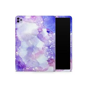 DesignSkinz - Compatible with iPad Pro 12.9" 4th Gen - Skin Decal Protective Scratch Resistant Vinyl Wrap - Blue 4 Absorbed Watercolor Textur_並行輸入