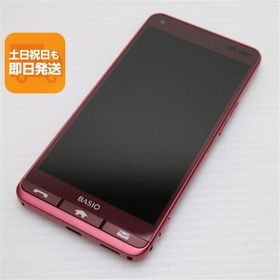 超美品 KYV43 BASIO3 レッド スマホ 即日発送 スマホ 白ロム 中古 au KYOCERA あすつく 土日祝発送OK
