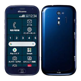 【中古】【安心保証】 らくらくスマートフォン F-42A[32GB] docomo ネイビー