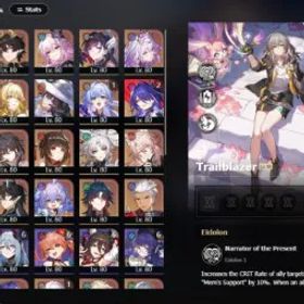 崩壊スターレイル TL70 |LEG:65|Rin Tohsaka, Silver Wolf LV.999,Ashveil,Phainon, Castorice, Tribbie,The Herta,Black Swan E2+Signa, Himeko E2, Bailu E2, Bronya E2, Gepard E2