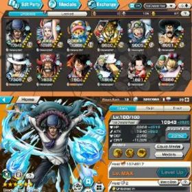 ワンピースバウンティラッシュ LVL 12 - 4 EX META 2 MAX - KUZAN MAX - YAMATO MAX - ROB LUCCI - ROGER - SUPPORT 103 - BR1382