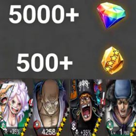 ワンピースバウンティラッシュ Bonney+Teach+Nusjuro +Kuzan💎5000+✨500+