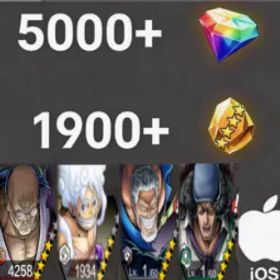 ワンピースバウンティラッシュ Nusjuro +Luffy+Garp+Kuzan+💎5000+✨1900+