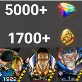 ワンピースバウンティラッシュ Zoro&Sanji+【Borsalino】+Garp💎5000+✨1700+