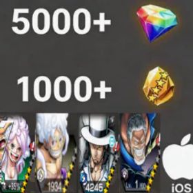 ワンピースバウンティラッシュ Bonney+Luffy+Garp+Lucci+💎5000+✨1000+
