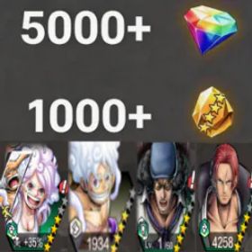 ワンピースバウンティラッシュ Bonney+Luffy+Shanks(Green) +Kuzan+💎5000+✨1000+