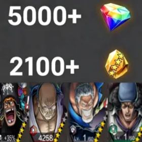 ワンピースバウンティラッシュ Nusjuro+Teach+Garp+Kuzan+💎5000+✨2100+