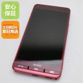 超美品 KYV43 BASIO3 レッド スマホ 即日発送 スマホ 白ロム au KYOCERA 土日祝発送OK