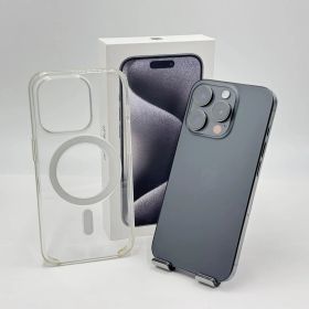 美品 物理デュアルSIM iPhone15 Pro A3104 MTQ83CH/A 256GB ブラックチタニウム 中国版 SIMフリー シャッター音なし【C50-C】