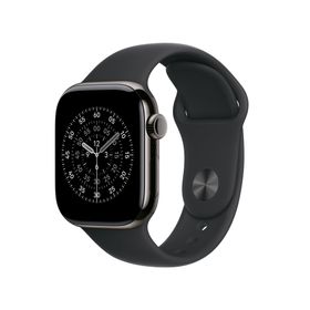 Apple Watch Series 11（GPS + Cellularモデル）- 42mmスレートチタニウムケースとS/Mブラックスポーツバンド [整備済製品]