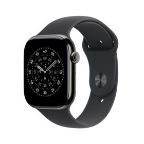 Apple Watch Series 11（GPS + Cellularモデル）- 46mmスレートチタニウムケースとM/Lブラックスポーツバンド [整備済製品]