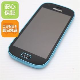 安心保証 美品 F-03K らくらくスマートフォン me ブルー 本体 白ロム