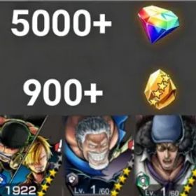 ワンピースバウンティラッシュ Zoro&Sanji+Garp+Kuzan💎5000+✨900+