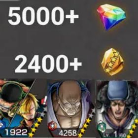 ワンピースバウンティラッシュ Zoro&Sanji+Nusjuro+Kuzan💎5000+✨2400+