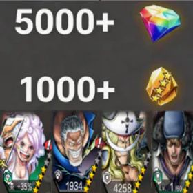 ワンピースバウンティラッシュ Bonney+Garp+Newgate +Kuzan💎5000+✨1000+
