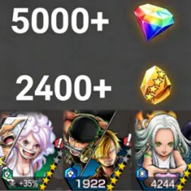 ワンピースバウンティラッシュ Bonney+Zoro&Sanji+S-Snake💎5000+✨2400+