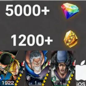 ワンピースバウンティラッシュ Zoro&Sanji+Garp+Kuzan💎5000+✨1200+