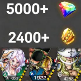 ワンピースバウンティラッシュ Bonney+Zoro&Sanji+Newgate💎5000+✨2400+
