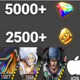 ワンピースバウンティラッシュ MarcusMars+Luffy+Kuzan💎5000+✨2500+
