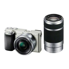 【中古】【1年保証】【美品】SONY α6000 ダブルズームキット PZ 16-50mm ＋ 55-210mm シルバー [ILCE-6000Y]