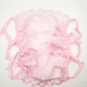 【アウトレット】レースマスク ピンク 【送料無料 3枚組】オシャレ カワイイ 洗える 伸縮性 通気性 ウイルス対策 花粉 日焼け対策 洗い替え コロナ対策 薄手 二重マスク 小さめ 小顔