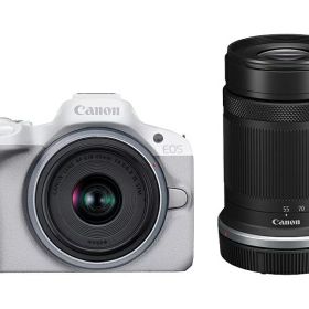 【送料無料】Canon 5812C021 ミラーレスカメラ EOS R50・ダブルズームキット （ホワイト）【在庫目安:お取り寄せ】| カメラ ミラーレスデジタル一眼レフカメラ 一眼レフ カメラ デジタル一眼カメラ