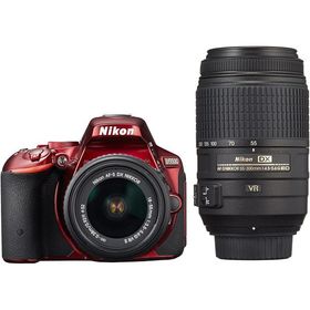 ニコン デジタル一眼 Nikon D5500 ダブルズームキット レッド 中古 Wi-Fi搭載 新品SDカード付き 届いてすぐに使える