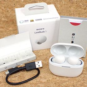 【中古 美品】SONY LinkBuds S WF-LS900N ホワイト ノイズキャンセリング Bluetooth ワイヤレスイヤホン 本体(NKA508-1)