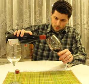 Pouring the wine at last!