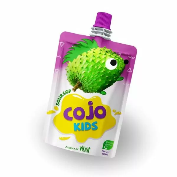 VINUT Soursop Juice drink for Export 3 100ml Cojo Kids Pouches Soursop Juice Drink