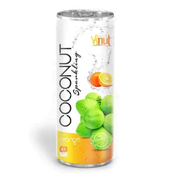 Top 5 Healthy Coconut Water Products for Hydration 47 250ml Canned Premium Quality Coconut Sparkling Water with Orange juice
