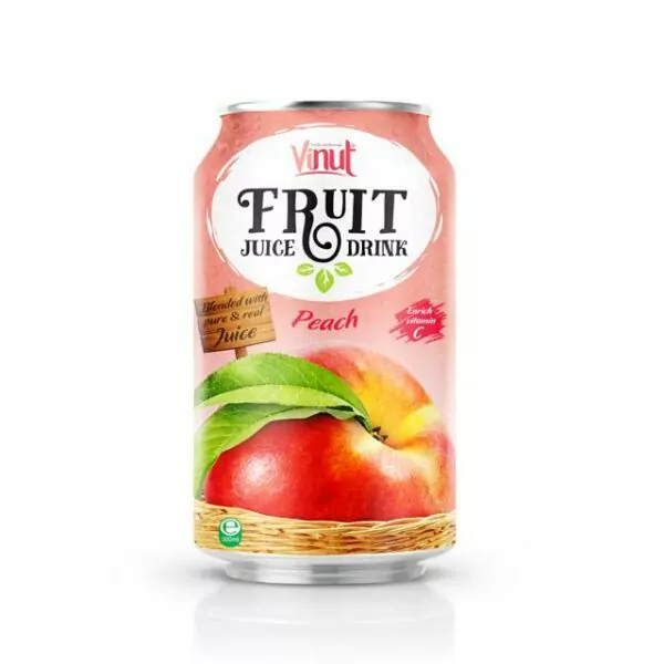How To Make A Delicious Peach Juice? 3 300ml VINUT Canned Peach Juice Drink Pack of 24