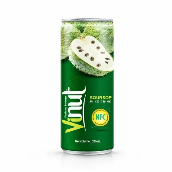 VINUT Soursop Juice drink for Export 5 320ml Tin Can NFC Soursop Juice Drink