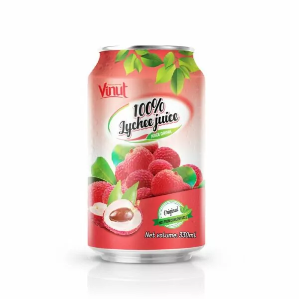Top 25 Delicious Vietnamese Fruits You Must Try 10 330ml VINUT 100% Lychee Juice Drink