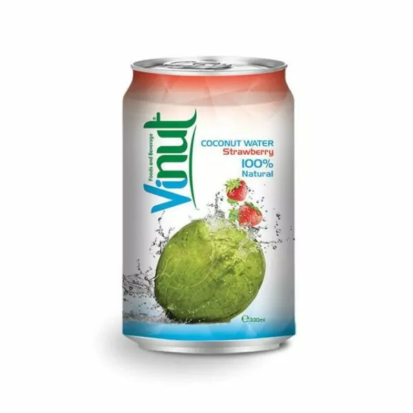 Top 5 Healthy Coconut Water Products for Hydration 33 330ml VINUT Coconut water with strawberry flavor