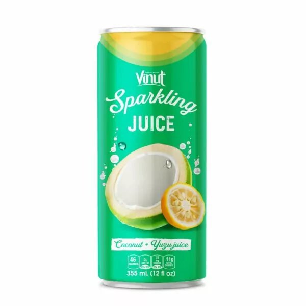 Yuzu - All about the unique yellow fruit from East Asia 2 12 fl oz VINUT Coconut & Yuzu Juice Sparkling water