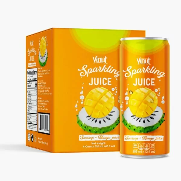 What's the Difference Between Club Soda, Seltzer, Sparkling, and Tonic Water? 14 Box 4 Cans VINUT Soursop & Mango Juice Sparkling water