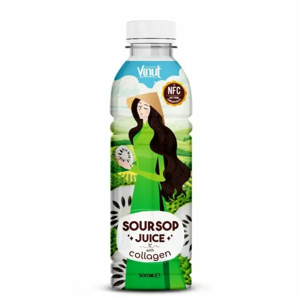 VINUT DRINK: SOURSOP JUICE ICE CREAM ROLLS 14 500ml VINUT Bottle Soursop Juice with Collagen