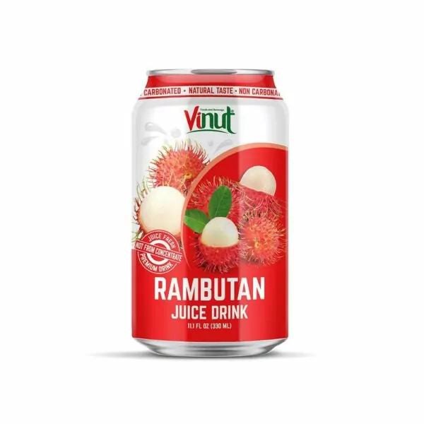 Vietnamese Fruits: 15 Tasty Fruits of Vietnam 9 330ml VINUT Fresh Premium Rambutan Juice Drink