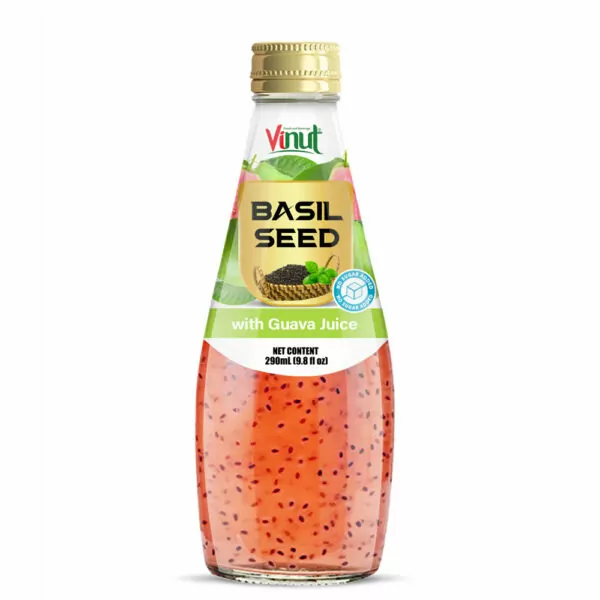 9.8 fl oz Vinut Basil seed drink with Guava juice