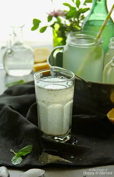 A glass of basil seeds