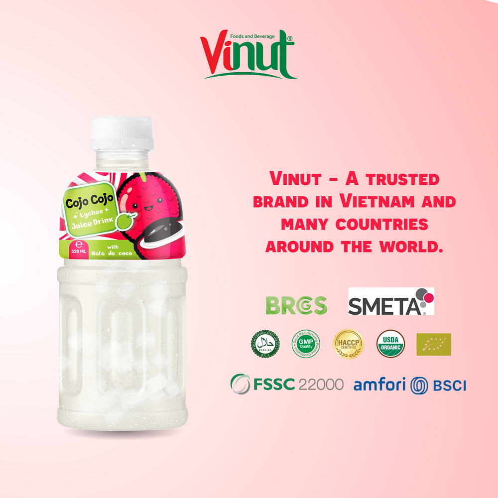 320ml Cojo Cojo Lychee Juice Drink with Nata De Coco