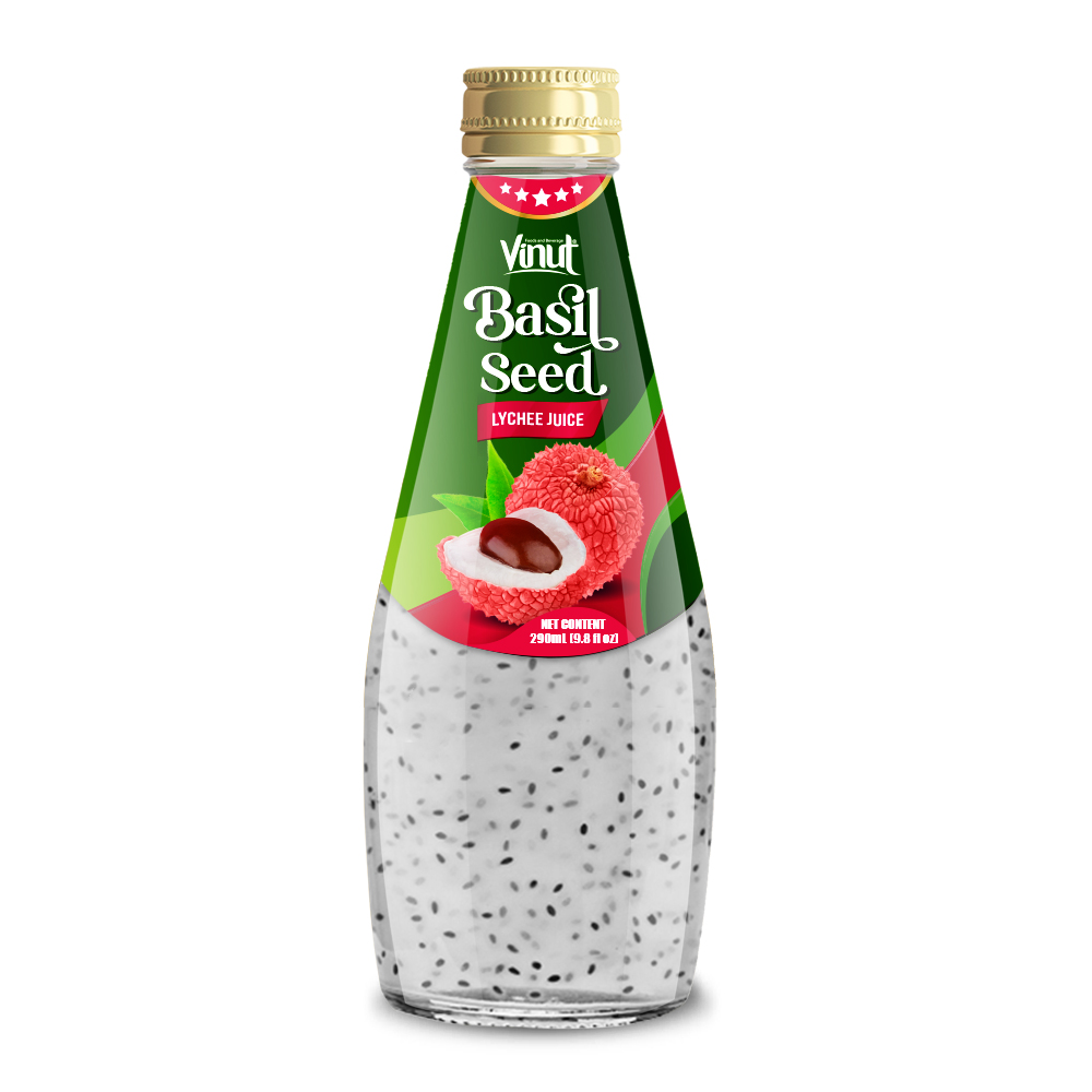 9.8 fl oz Vinut Basil Seed Drink with Lychee Juice